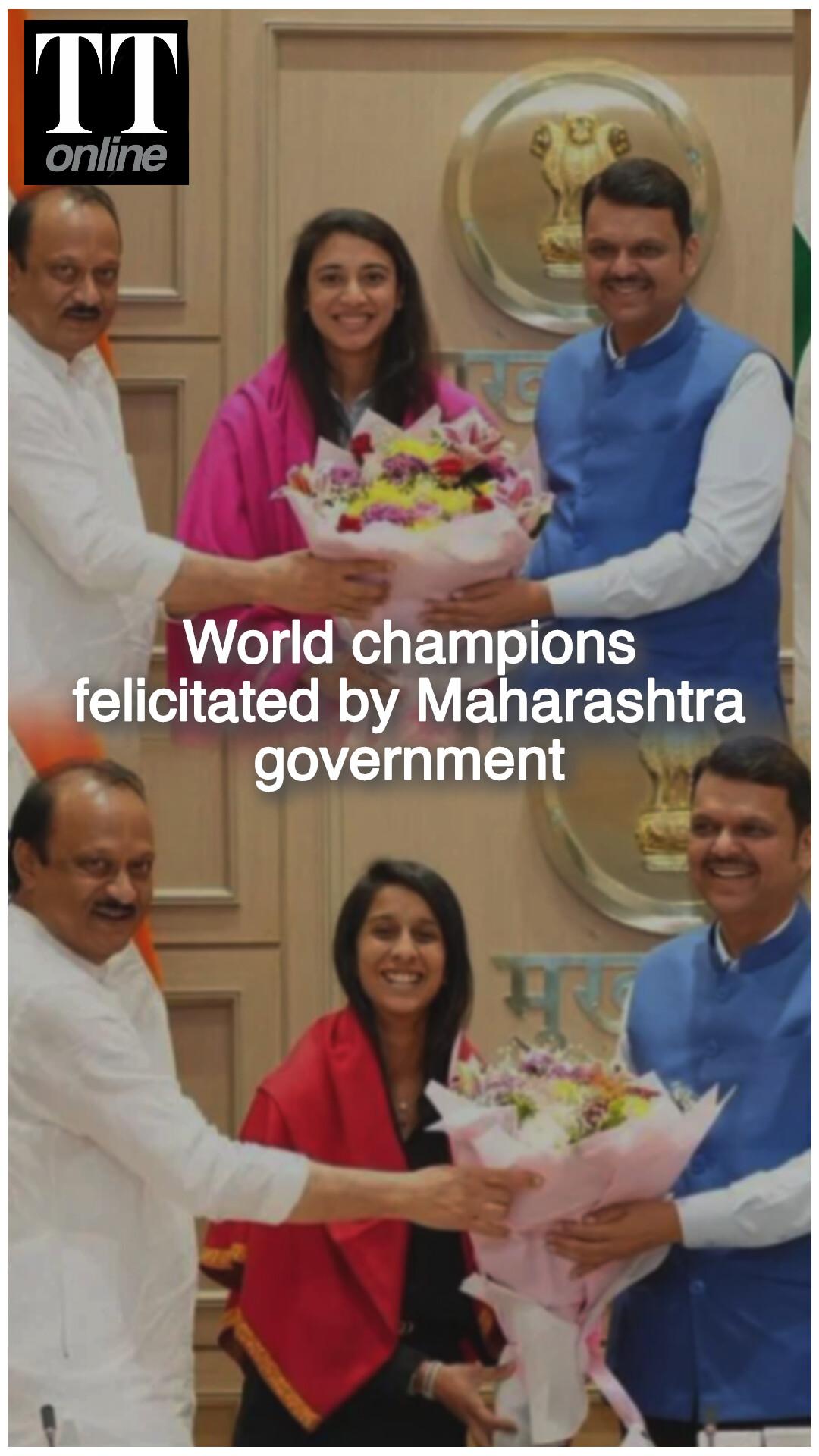 World Champions Smriti, Jemimah and Radha Felicitated by Maharashtra CM Fadnavis