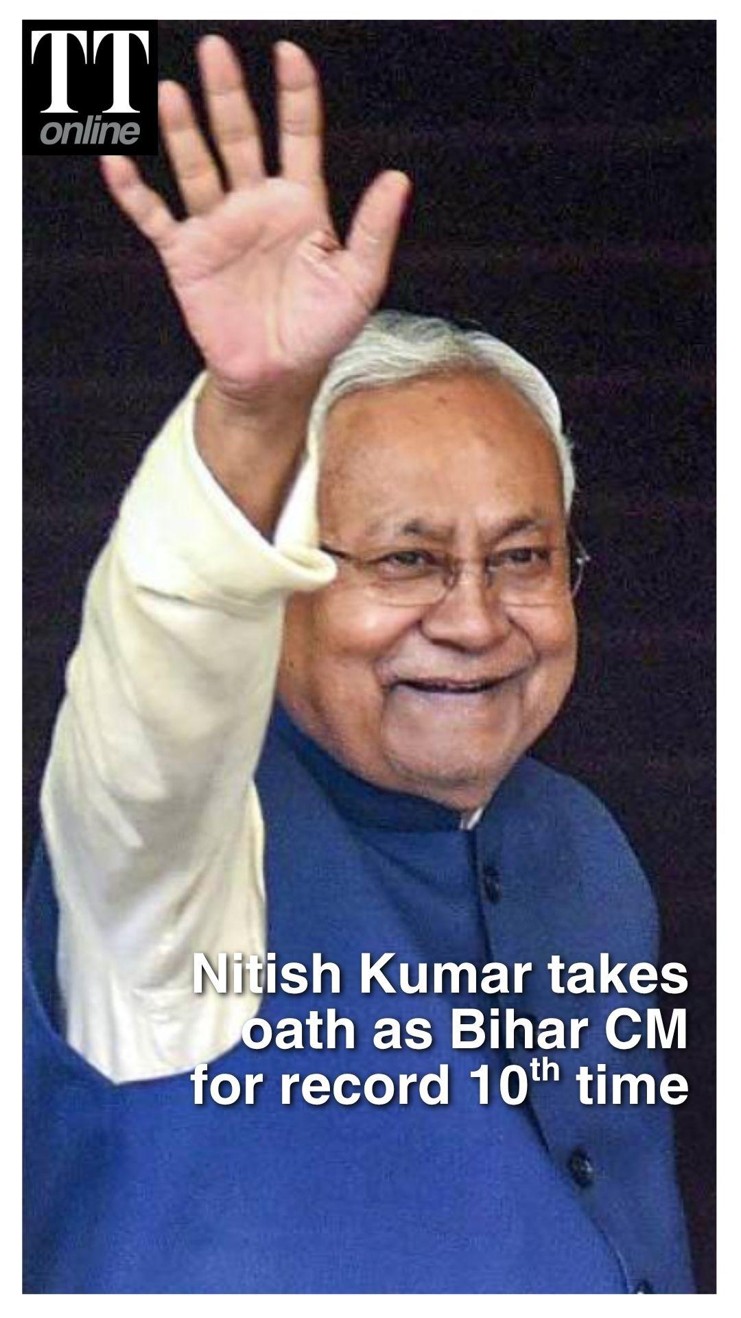 Nitish Kumar Takes Oath as Bihar Chief Minister For Record 10th Time