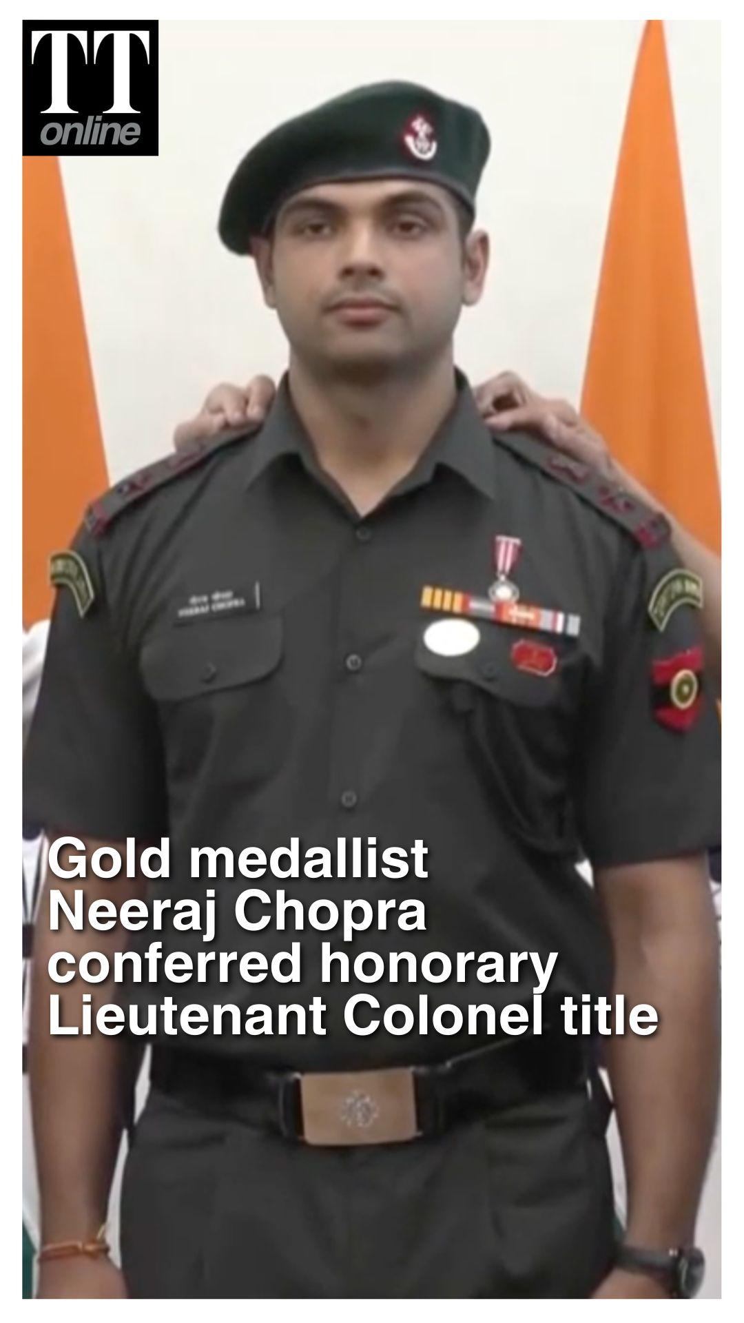 Olympic Champion Neeraj Chopra Conferred Honorary Lieutenant Colonel Title