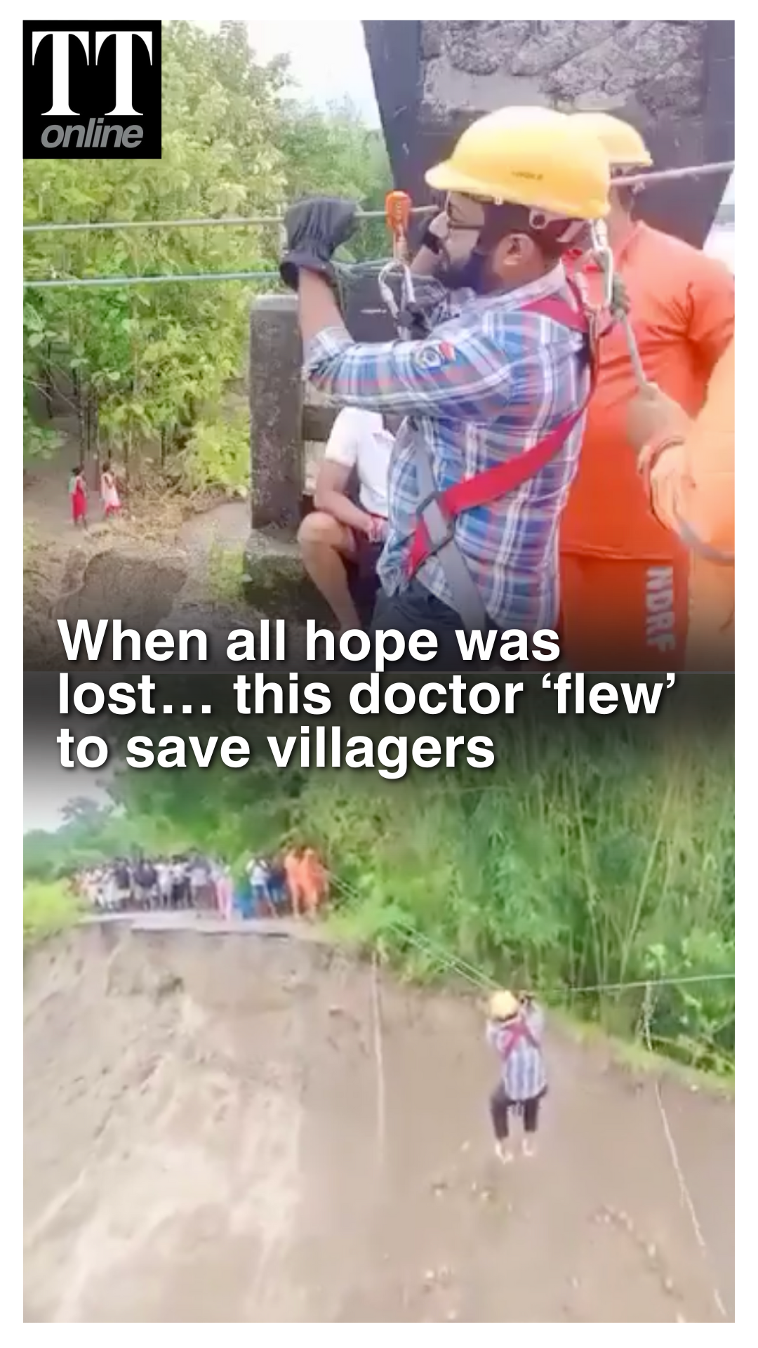 Doctor Ziplines Across Raging River to Rescue Stranded Villagers in Bengal Floods