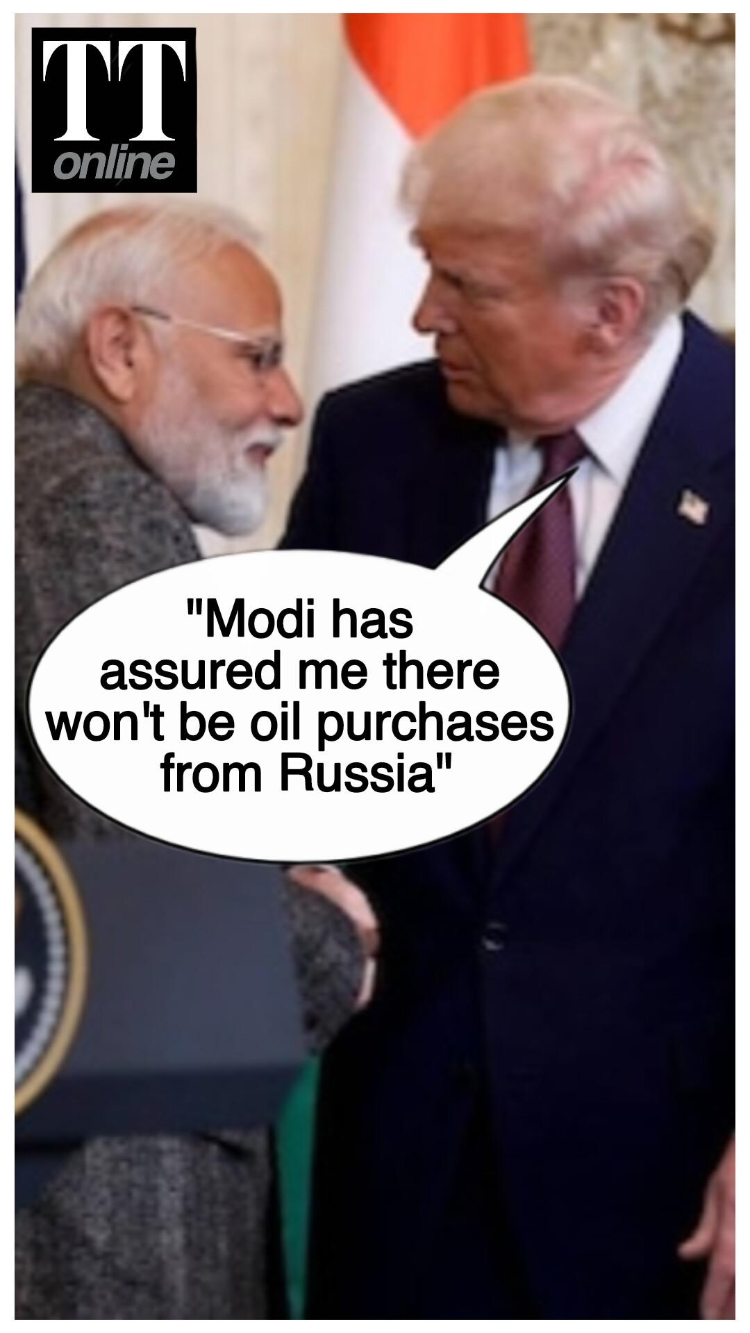 Trump Says Modi Assured Him India Will Stop Buying Russian Oil