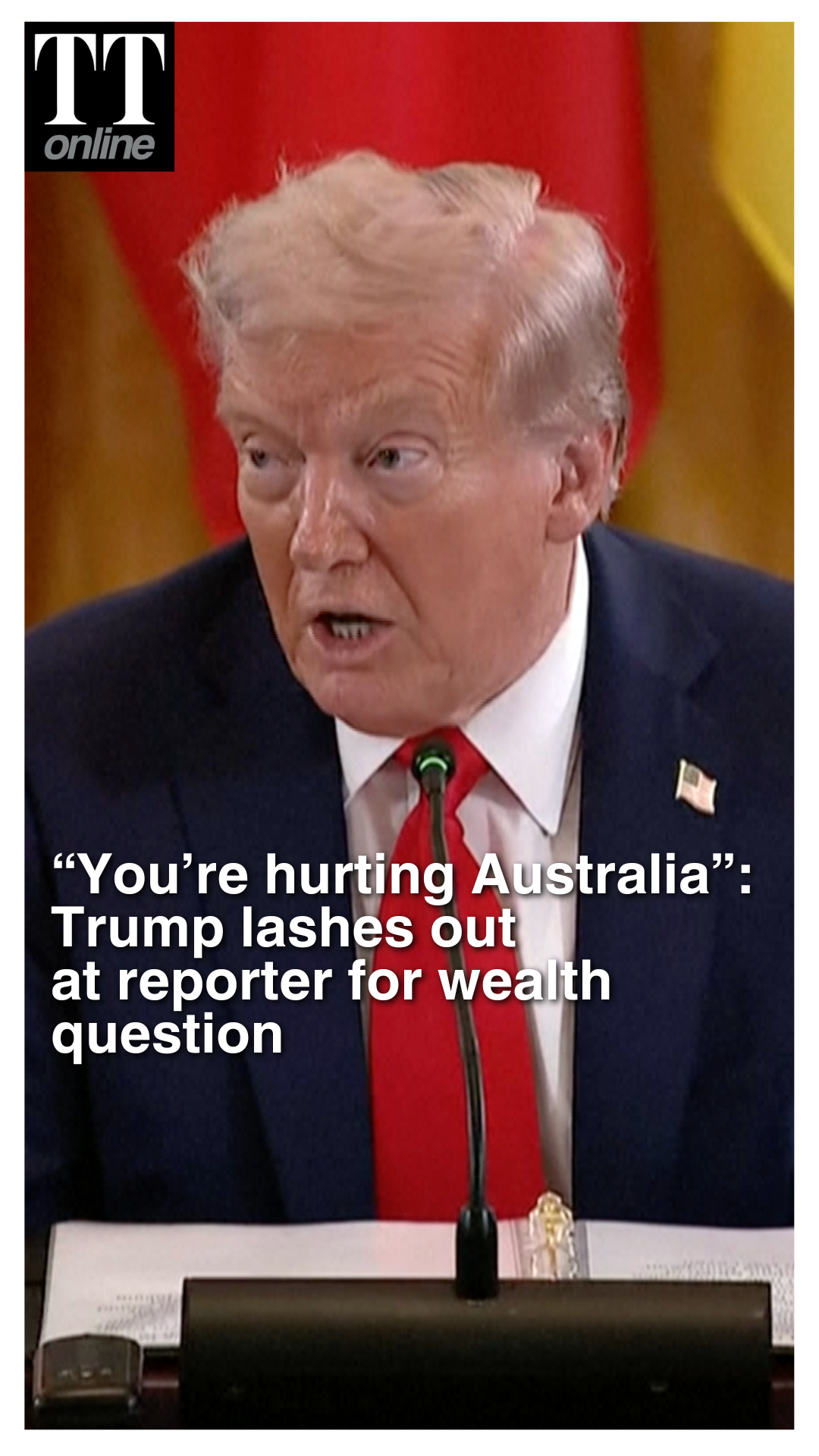 "Quiet": Trump Lashes Out at Australian Reporter Business Deals Question
