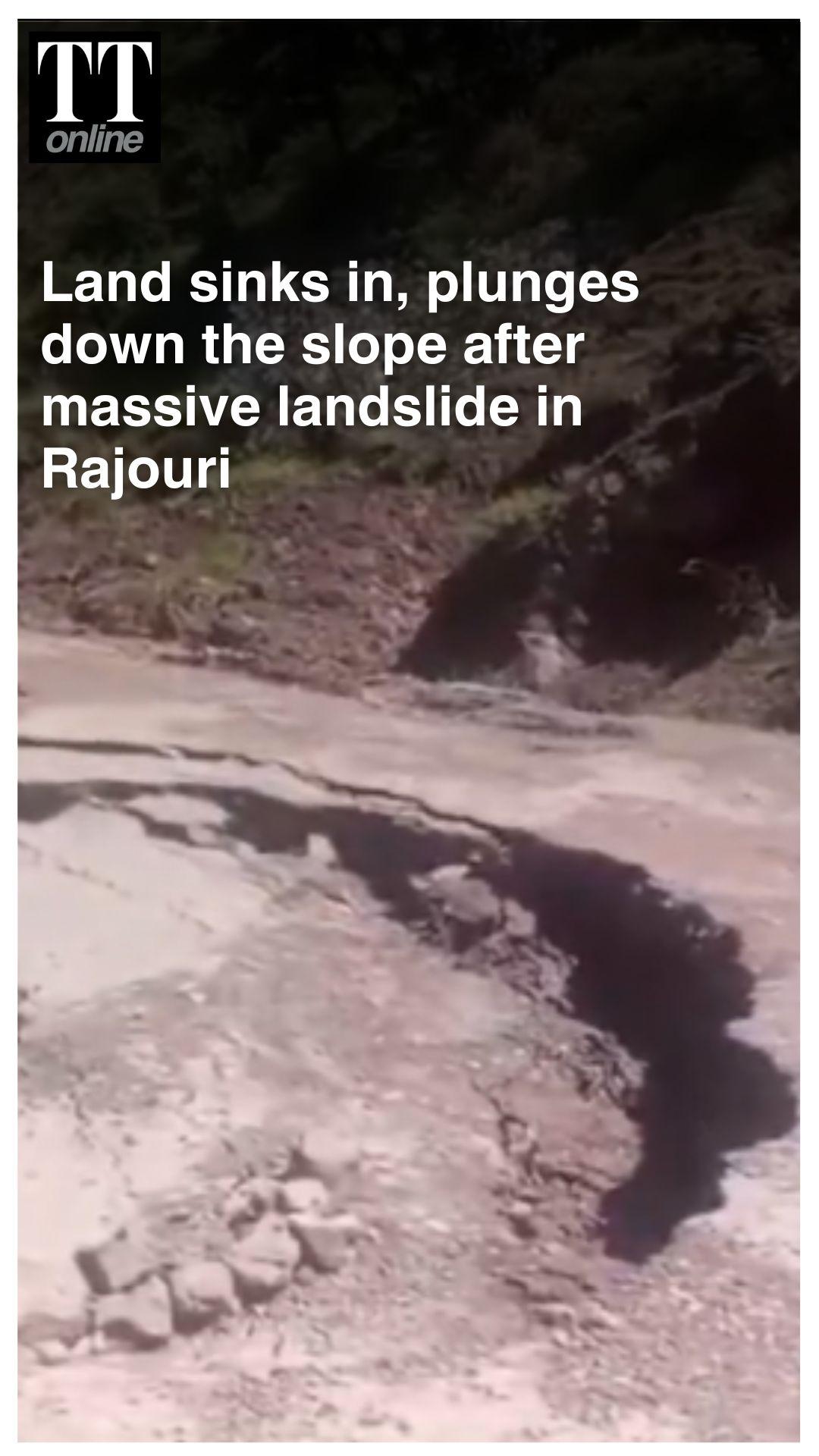 Road Caves in, Plunges Down 50 Metres Following Landslide in Kashmir’s Rajouri