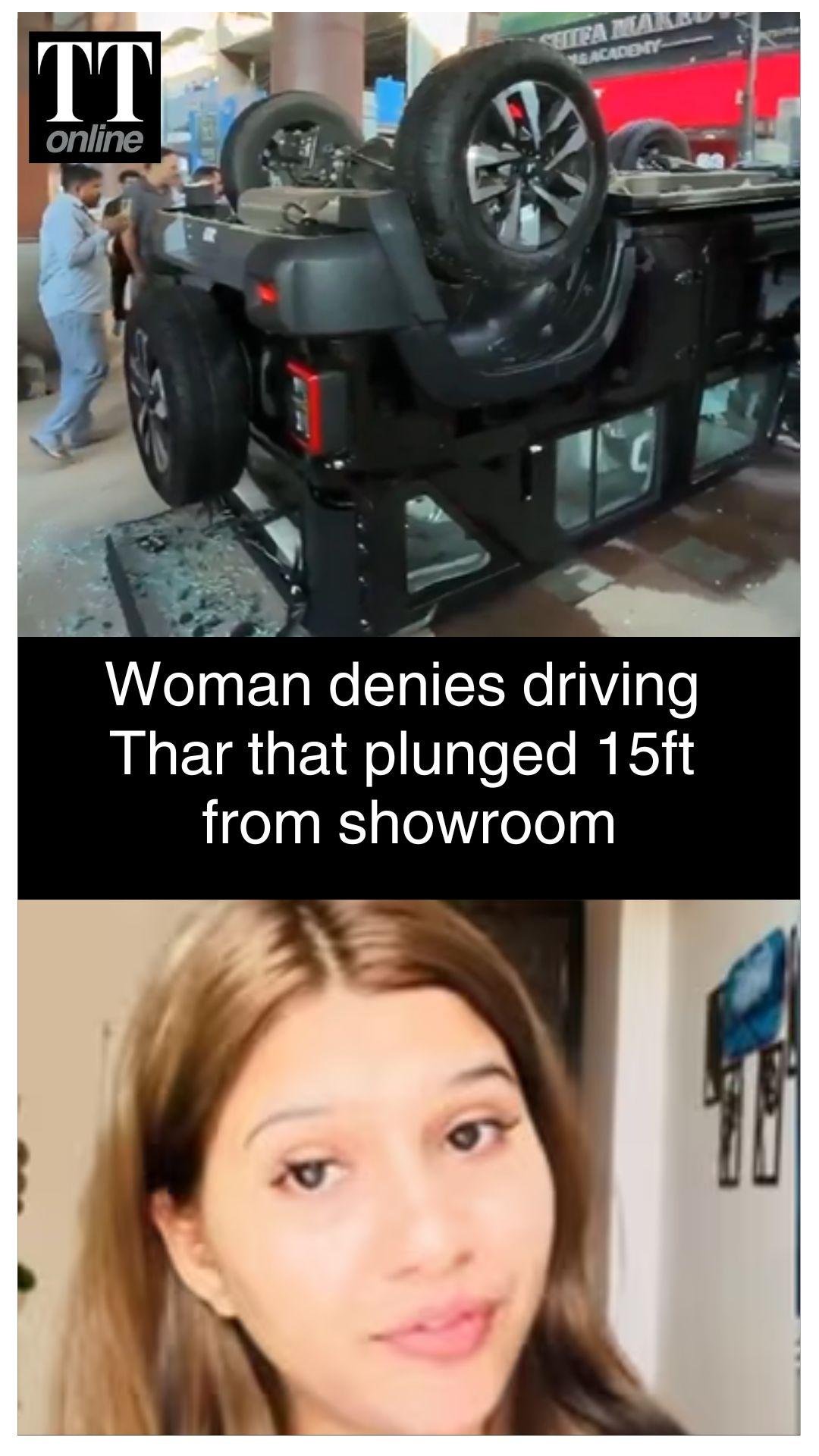 Woman Blamed for Thar Showroom Accident Denies Driving the Car