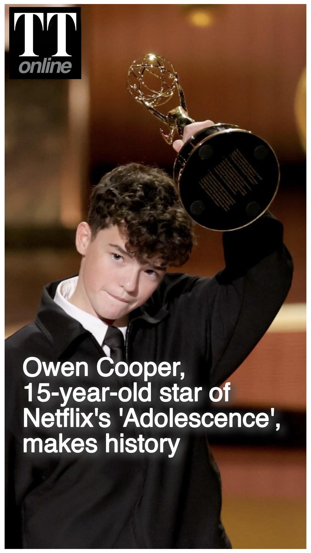 At 15, 'Adolescence' Star Owen Cooper Becomes Youngest Actor to Win an Emmy Award