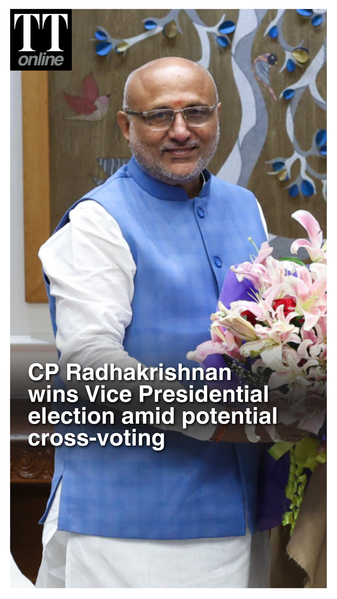 CP Radhakrishnan Elected India’s New Vice President, Defeats Opposition’s Reddy