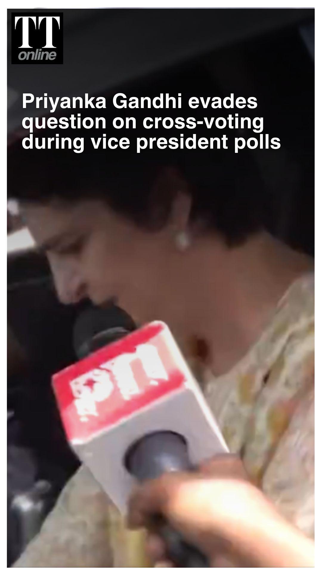 Priyanka Gandhi Wishes New Vice President Luck, Refuses to Comment on Cross-Voting